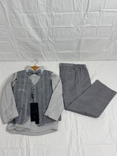 KidsWorld of USA 4-Piece Sz 7 Formal Suit Set Boys Gray Silver Bow Tie NWT