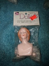 Vintage 1993 Mangelsen DOLLS Porcelain Lady Head  Hands 2 1/2" Blonde Hair Up