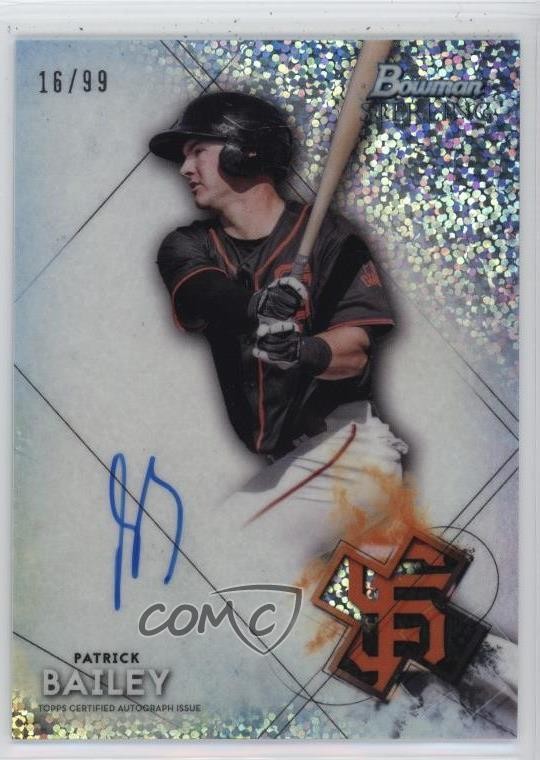 2021 Bowman Sterling Prospect Speckle Refractor 16/99 Patrick Bailey Auto 1b3