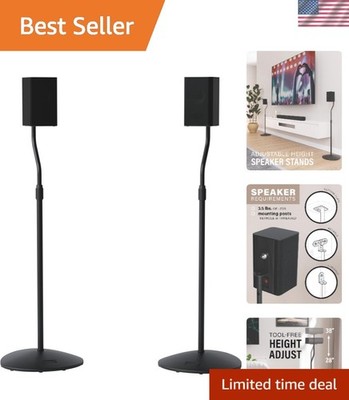 Speaker Stands Pair for Satellite & Bookshelf Speakers up to 3.5lbs   10  Hei...