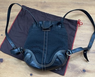 Vintage Coach Soho Black Signature Canvas and Leather Backpack Coach 9764 SMALL Vintage Soho Black Signature C Canvas  main image 3