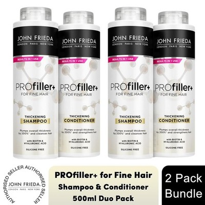 John Frieda Pro Filler+ für feines Haar Duo Pack 2x Shampoo & 2xConditioner, 500ml