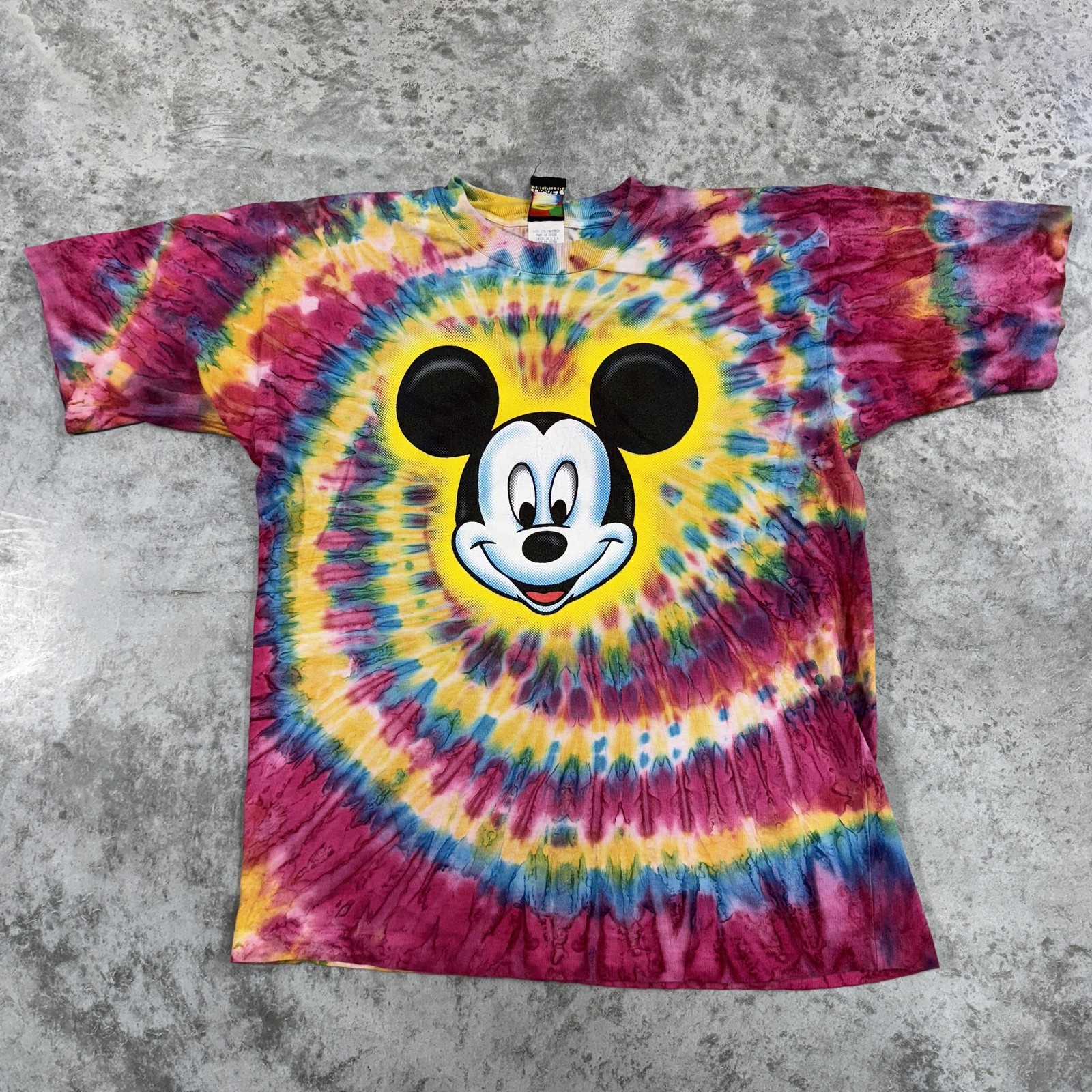 Vintage Mickey Unlimited Shirt Mens Large Tie Dye Spiral Disney Mickey Mouse 90s