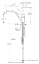 Delta Faucet 141-SS-DST Kitchen Faucet 1.8 GPM SS Lever Compression Connection
