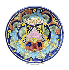 Mexican Talavera Pottery Decorative Plate Hand Painted 9.24