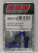 DRC D58-52-116 Aluminum Taper Bolts Blue M6X16mm 4/Pk