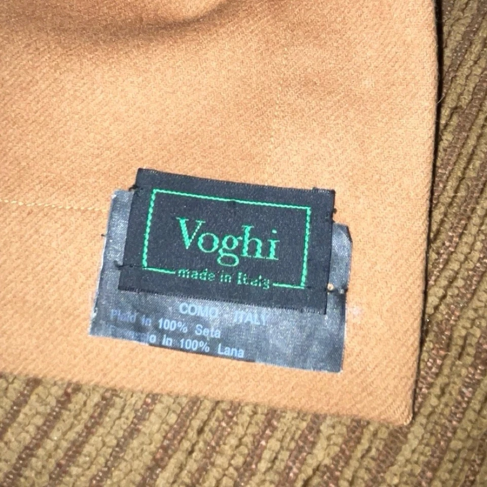 VOGHI коричневый пейсли печать 100% шелк / 100% шерсти плед - Изображение 3 из 3