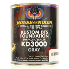 1 QUART GRAY Color KD3000 House of Kolor DTS Auto Surfacer Sealer Epoxy Primer