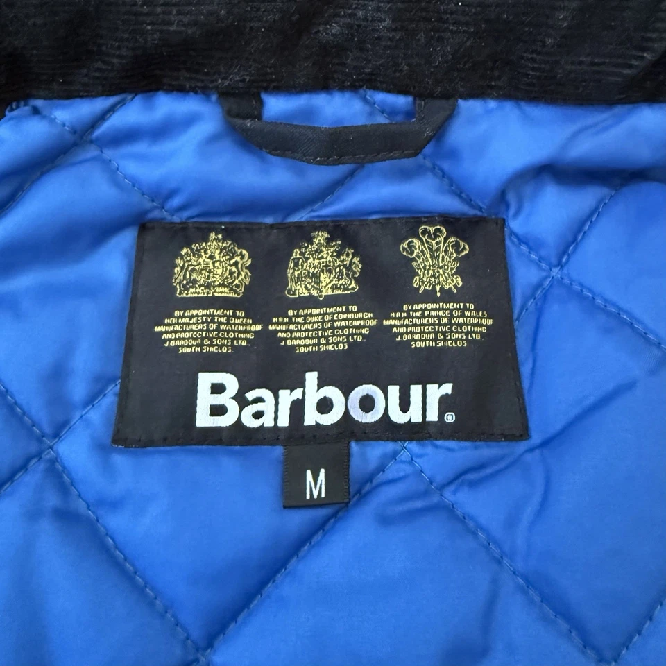 Barbour Men’s Size M Limey Waxed Cotton Nautical Corduroy Leather Quilted Jacket - Image 3 of 4