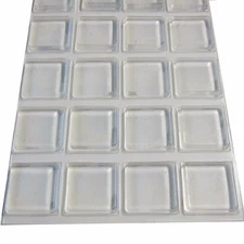 Rubber Feet Adhesive Rubber Pads, 1 Inch Square Self Stick Bumpers, Clear Bumper