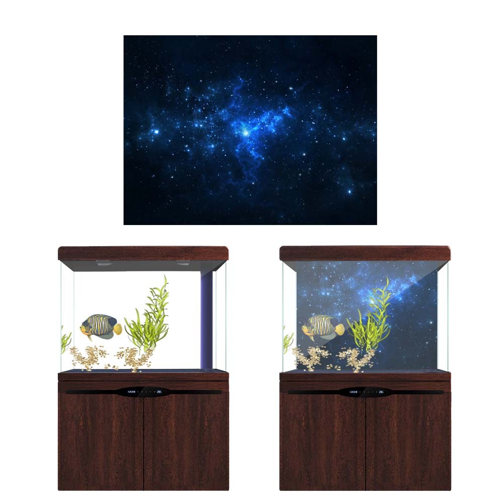 PVC Adhesive Star Dust Aquarium Fish Tank Background Poster Backdrop Decoration