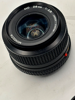 Tested Minolta MD W.Rokkor 28mm f2.8 Manual Focus w both OEM caps