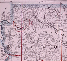 Antique 1891 Map  The Arizona Territory including Indian Reservations 11x14