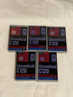 BASF Chromdioxid C120 SM HiFi Audio Cassettes - Lot Of 5- Sealed!