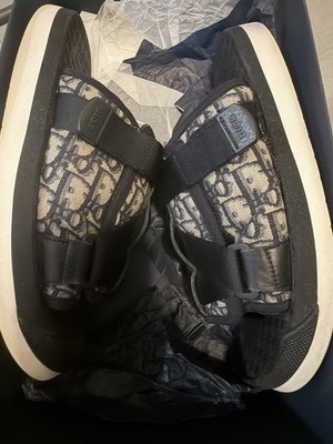 Dior Alpha Logo Slide Sandals Black/Beige Straps Slip On EU 42 US 9
