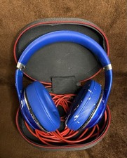 BEATS Studio Headphones Wireless Blue By Dr. Dre Over Ear W/ Case  Wires  READ