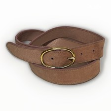 Vintage 90s Gap Size Small Rose Pink Quality Leather Suede Belt W/Brass Buckle