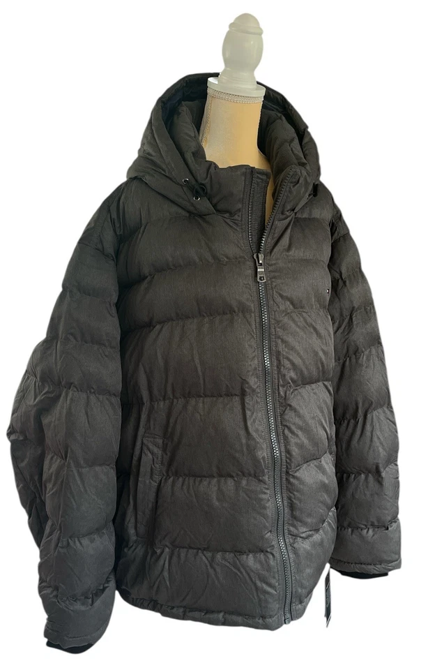 New! Tommy Hilfiger Men’s 5X Winter Hooded Jacket Gray Wind/ Water Resistant - Image 2 of 4