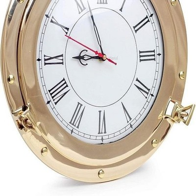 Brass 12 Inch Wall Clock Home Decorative Nautical Clock Best Gift