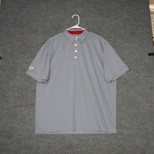 Chick-fil-A Oobe Team Style Polo Shirt Mens XL Blue White Striped with Nametag