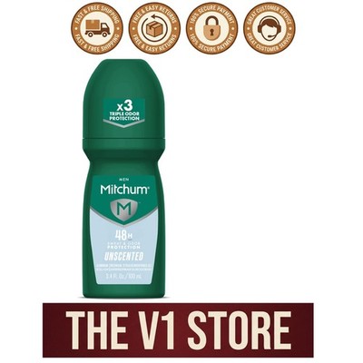 48HR Unscented Antiperspirant for Men - Quick-Dry & Dermatologist Tested, 3.4oz