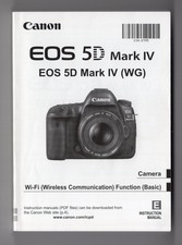 Canon EOS 5D Mark IV Genuine Camera Instruction Manual / Guide In English
