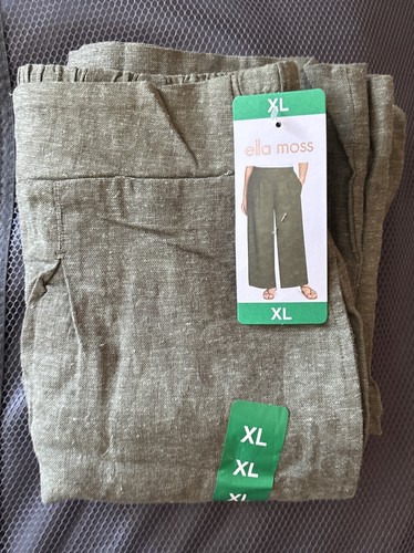 Ella Moss Ladies' Sz XL Linen Blend Wide Leg Pant Green NWT - Picture 8 of 8