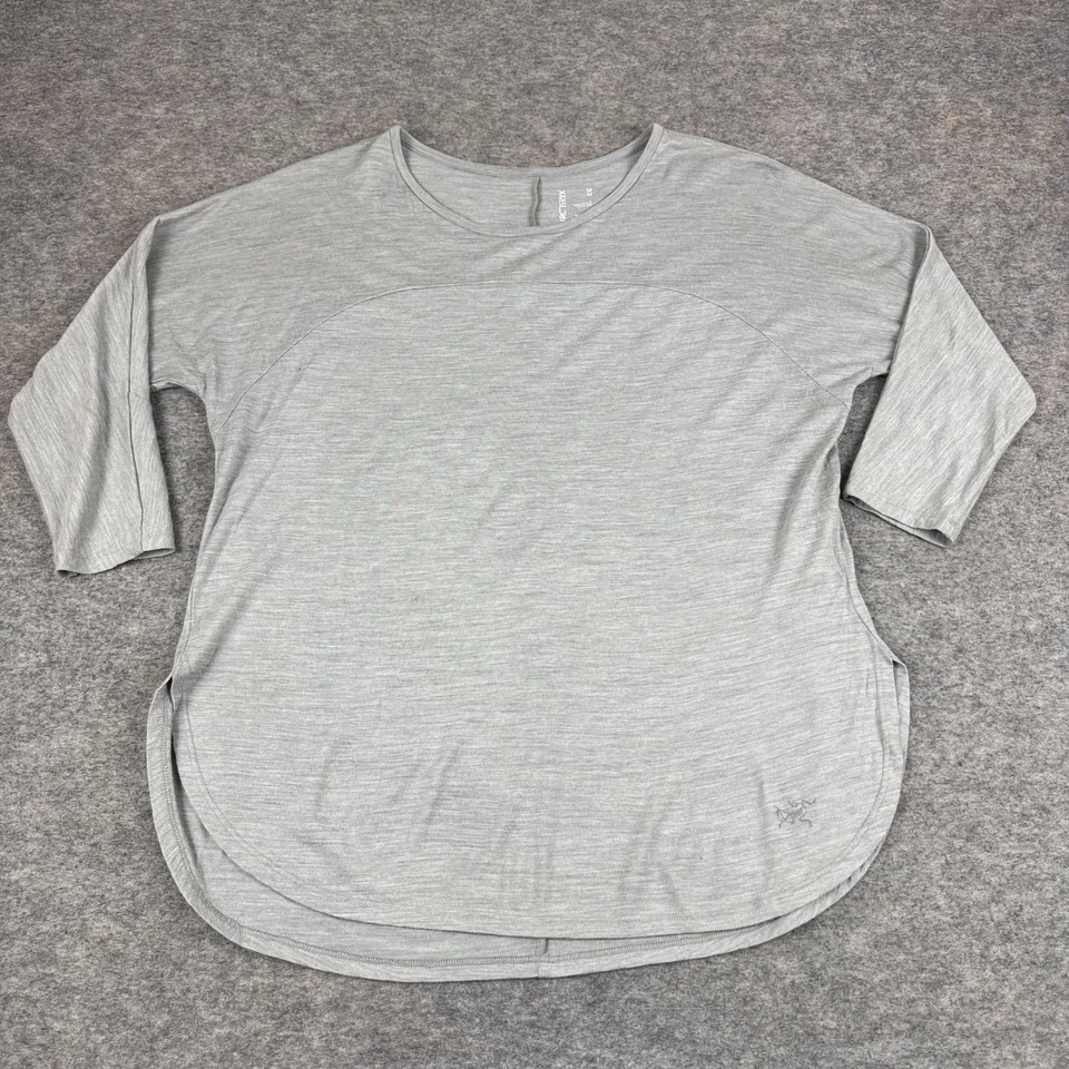 Camisa Top ARC'TERYX Joni Manga 3/4 Gris Mujer Mediana M * Foto 2 de 4