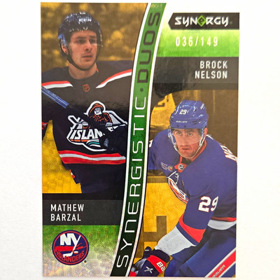 Upper Deck 2023-24 Synergy Synergistic Duos SD-3 Barzal/Nelson #036/149