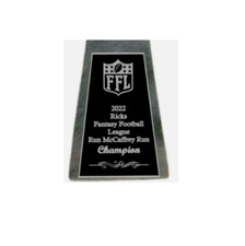 REPLACEMENT PLATE FOR LARGE 15" SILVER LOMBARDI STYLE TROPHY FANTASY FOOTBALL