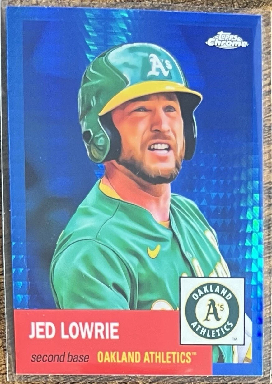 2022 Topps Chrome Platinum Anniversary Jed Lowrie Blue Prism Refractor #316