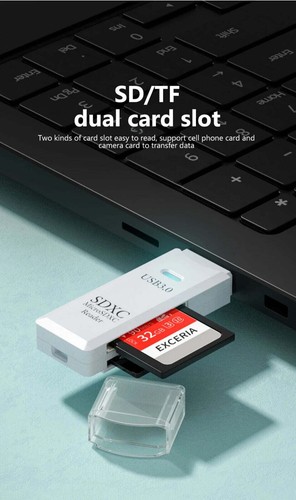 2 IN 1 MEMORY CARD READER, USB 2.0 3.0, HIGH SPEED, MICRO SD, TF, USB, HUB, UK - Picture 7 of 9