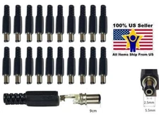 US Stock 20pcs 5.5mm x 2.5mm Male Soldered Type DC Power Plug Connector Adapter