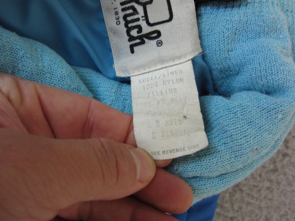 复古羊毛背心女式特大号 XL 蓝色滑雪外套 Puffer 80 年代 70 年代 — 第 4/4 张图片