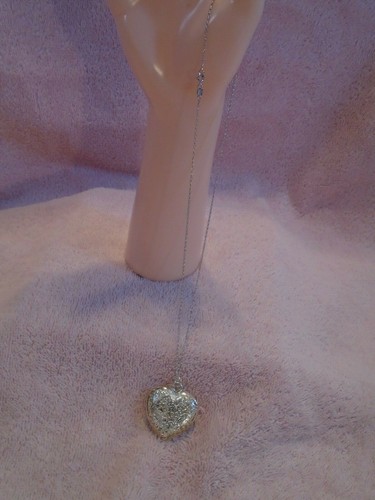 Sterling Silver .925 Heart Charm Pendant Necklace 10.4g - Picture 3 of 4
