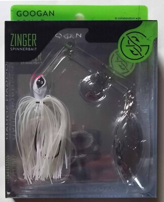 (1) Googan Squad 3/8oz Zinger Tandem Spinnerbait (White) -Bass-*NEW*