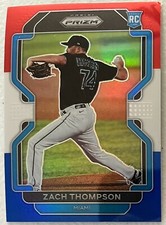 2022 Panini Prizm Red White Blue Prizm RC Zach Thompson Miami Marlins Bad Corner
