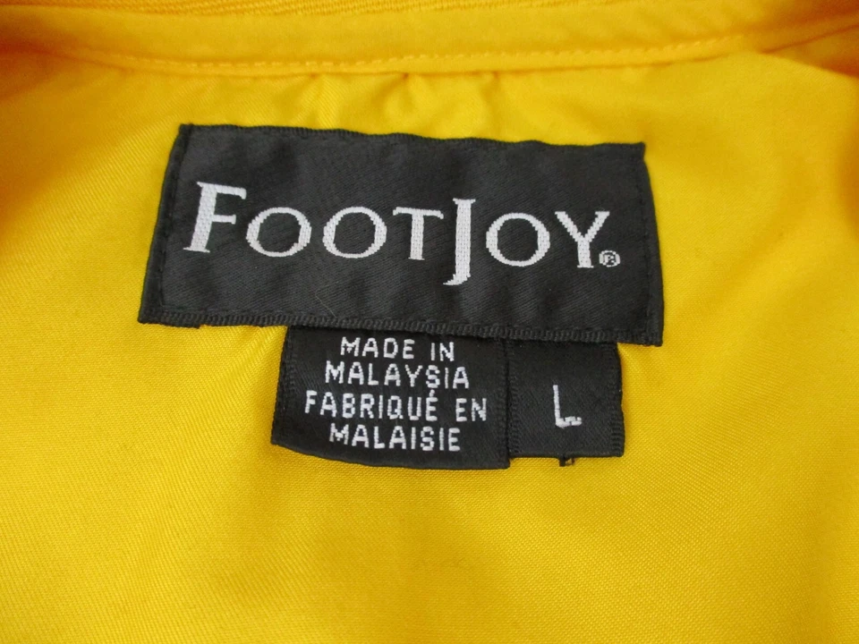 Footjoy Jacket Men's Large FJ Golf Windbreaker Yellow Classic Golfer VINTAGE - Image 4 of 4