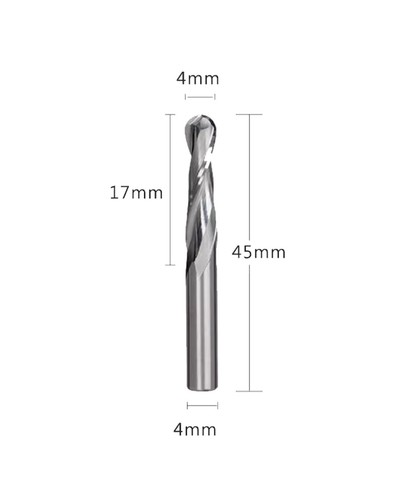 Carbide Spiral Router Bit Up&Down Compression 4*17 mm Cut Size 4mm Shank - Picture 5 of 5