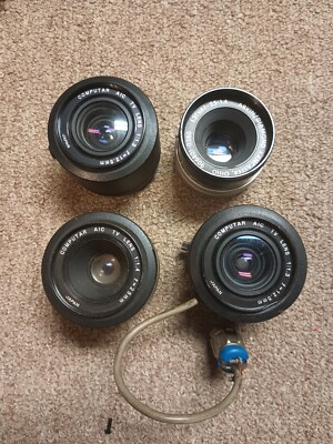 Lot Of 4 COMPUTAR TV LENS 12.5mm , 25mm & Arvin Diamond L3TVA1 As-is!