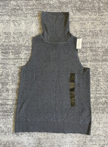 Turtleneck Sweater Vest Charcoal Gray 