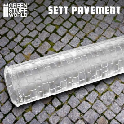 Rolling Pin - SETT PAVEMENT Texture - Terrain Roller for scale wargames dioramas