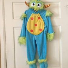 Monster 18-24M Cute Halloween Costume Blue Jumpsuit Toddler Hood
