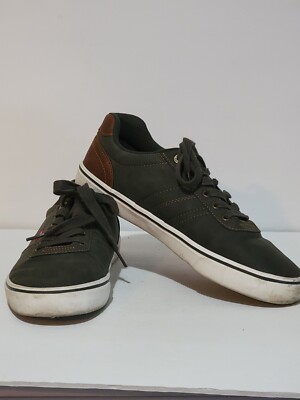 Levi's Men's Miles Tumbled Sneaker Shoe, Size US 10,  Dark Gray w/Brown Accents