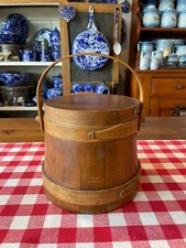 Vintage Primitive Wood Firkin or Sugar Bucket (6 1/2" tall( (circa 1930's-40s)