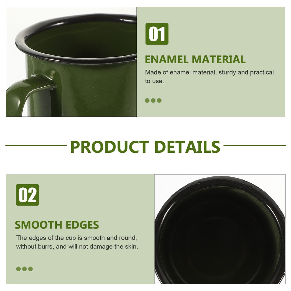 4 Pcs Travel Coffee Cups with Lids Enamel Mug Tea Restaurant eBay