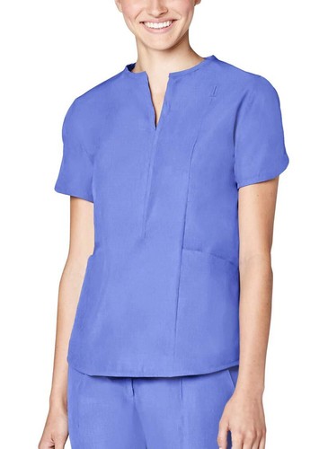 Adar Pro Scrubs für Damen - maßgeschneidertes Top mit Kerbausschnitt - Deckenblau XXS - Bild 1 von 7