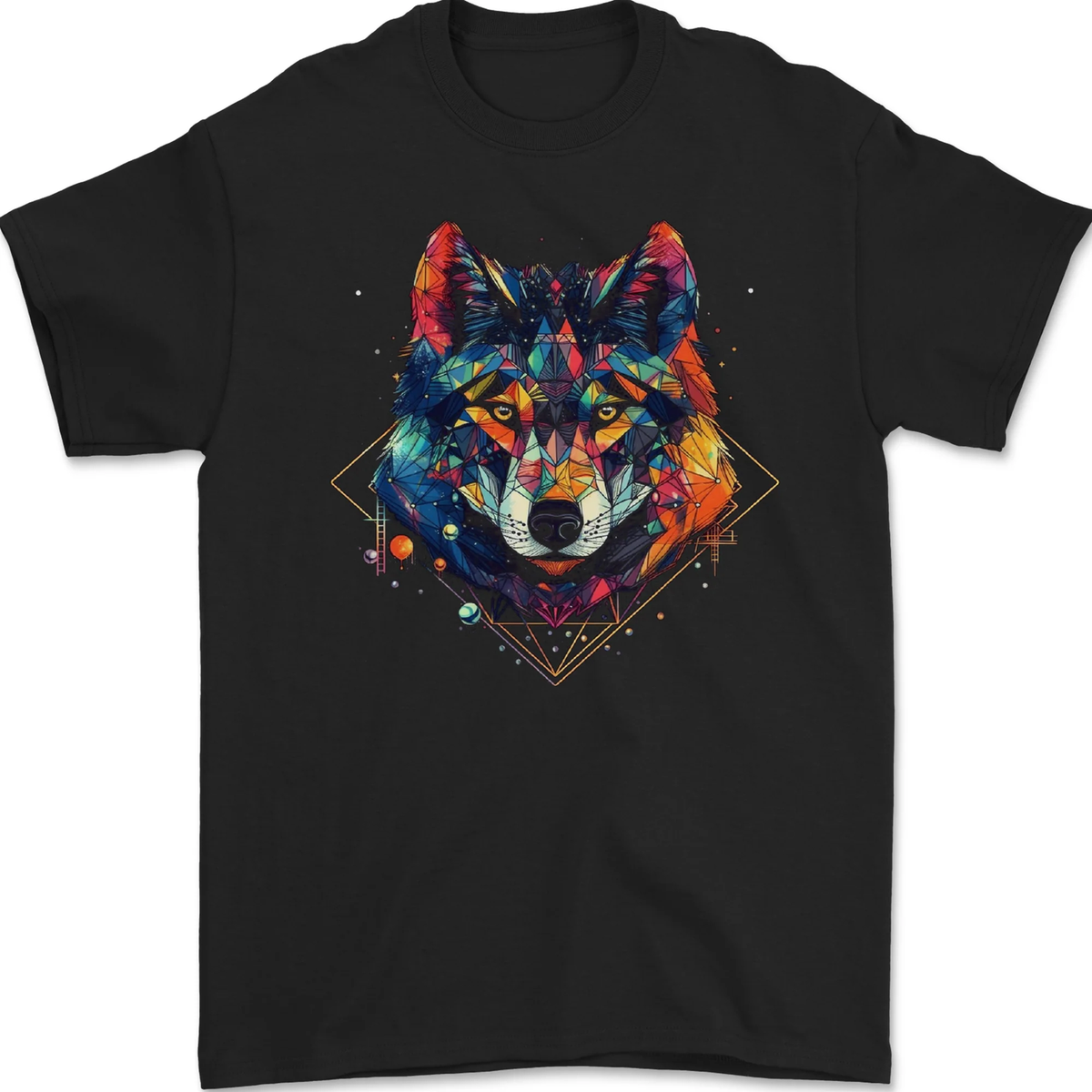 Geometric Wolf Wolves Mens T-Shirt 100% Cotton | eBay