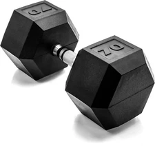 CAP Barbell Coated Hex Dumbbell Weight, Chrome Handle, 70 lb