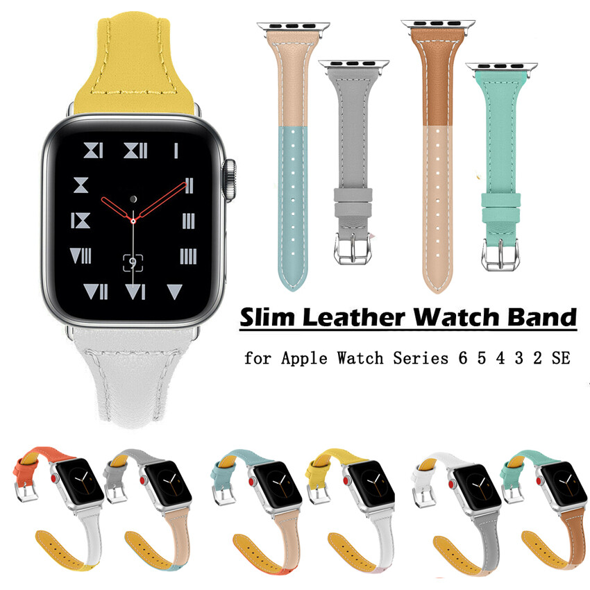 For Apple Watch Ultra2 9 8 7 6 5 4 3 2 SE Band Slim Strap 40/44mm Leather